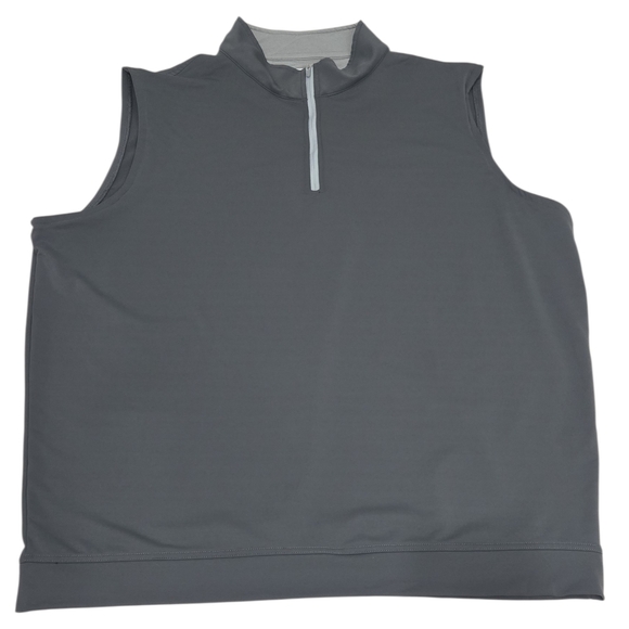Peter Millar Crown Sport Galway Performance Quarter Zip Vest Gray Mens XXL Golf - Picture 2 of 12